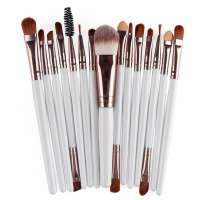 15Pcs White Gold Makeup Brush Eye Shadow Foundation Powder Eyeliner Eyelash Lip Make Up Brushes for Cosmetic Beauty DropShipping