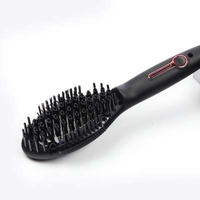 Free Ship Anti-Scald Electric Hair Straightener Brush with Negative Ion Massage Comb